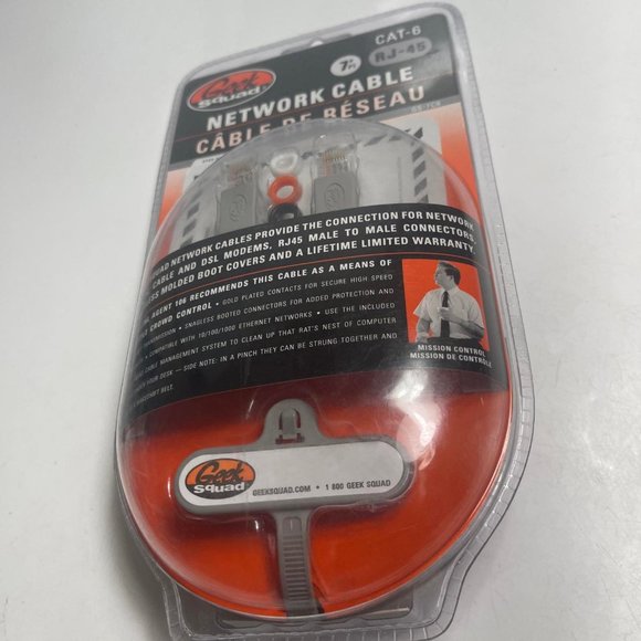 Geek Squad CAT-6 RJ-45 LAN Connectors Ethernet Network Cord Cable - Picture 1 of 6